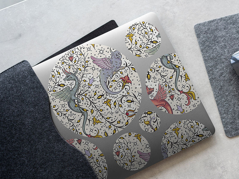 snarling wyvern fantasy DIY Laptop Stickers