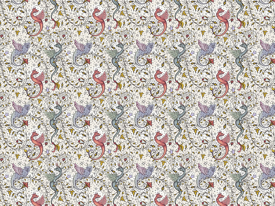 Snarling Wyvern Fantasy Vinyl Wrap Pattern~Rwraps Series 914 Digitally Printed Vinyl Wrap~0