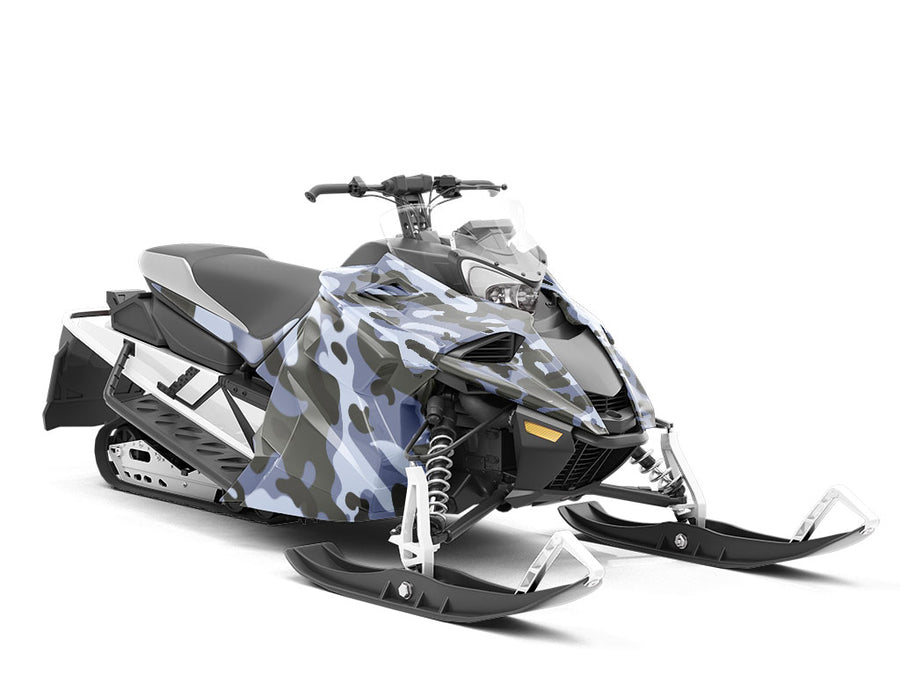 Snowdrift Flecktarn Camouflage Custom Wrapped Snowmobile