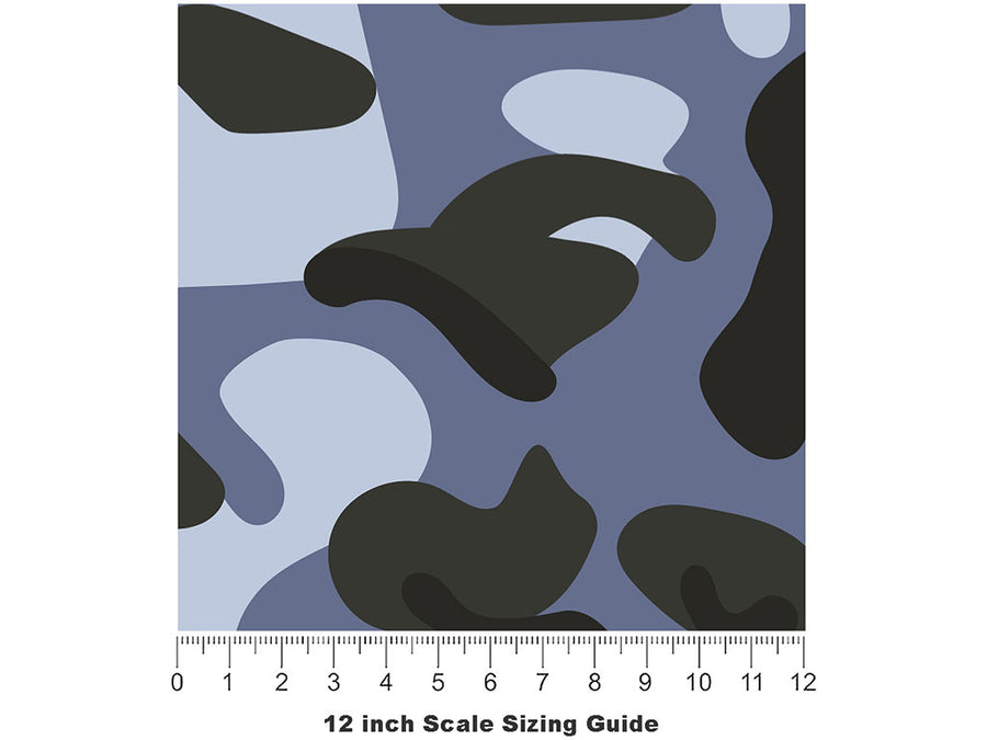 Snowdrift Flecktarn Camouflage Vinyl Film Pattern Size 12 inch Scale~Rwraps Snowdrift Flecktarn Camouflage Sizing Chart~3