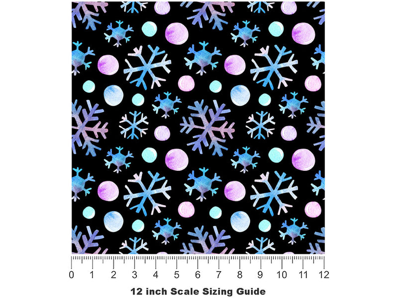 Snowflake Kisses Snow Vinyl Film Pattern Size 12 inch Scale~Rwraps Snowflake Kisses Snow Sizing Chart~2