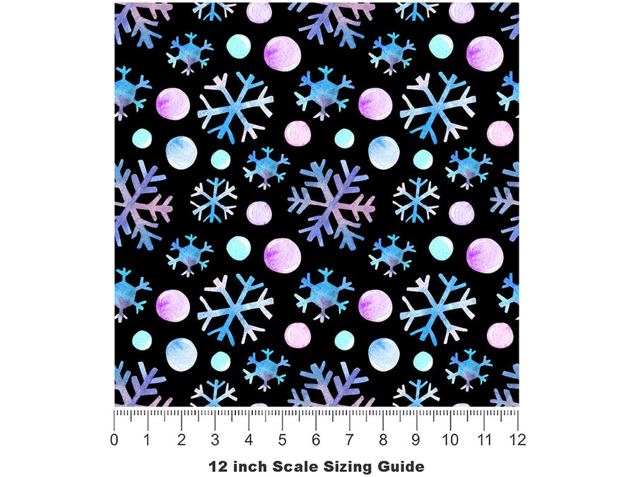 Snowflake Kisses Snow Vinyl Film Pattern Size 12 inch Scale~Rwraps Snowflake Kisses Snow Sizing Chart~2