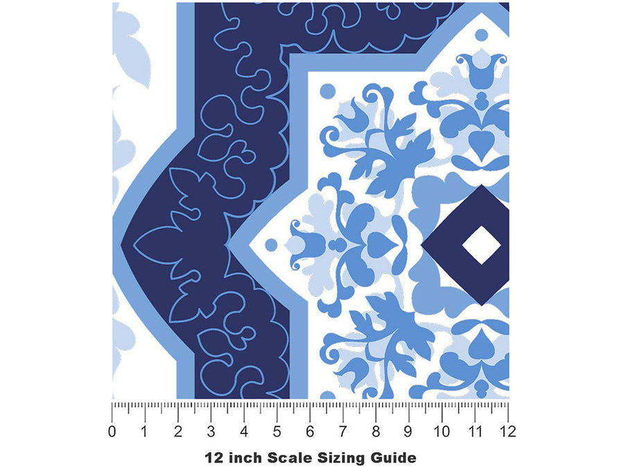Snowflakes Tile Vinyl Film Pattern Size 12 inch Scale~Rwraps Snowflakes Tile Sizing Chart~3
