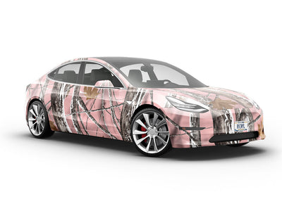 Snowstorm Pink Camouflage Vehicle Vinyl Wrap