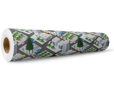 Snowy Streets Cityscape Wrap Film Wholesale Roll~Rwraps Series 914 Digitally Printed Vinyl Roll~5
