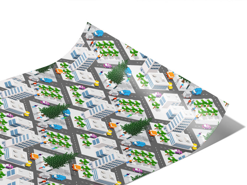 Snowy Streets Cityscape Vinyl Wraps~Rwraps Series 914 Digitally Printed Vinyl Wrap~1