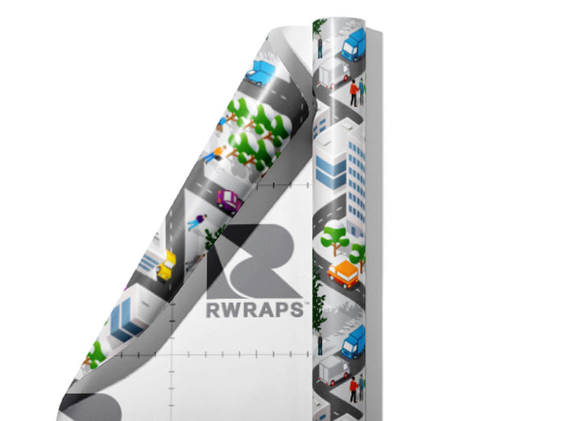Snowy Streets Cityscape Wrap Film Sheets~Rwraps Series 914 Snowy Streets Cityscape Scrolled Sheet~4