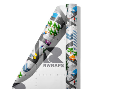 Snowy Streets Cityscape Wrap Film Sheets~Rwraps Series 914 Snowy Streets Cityscape Scrolled Sheet~4