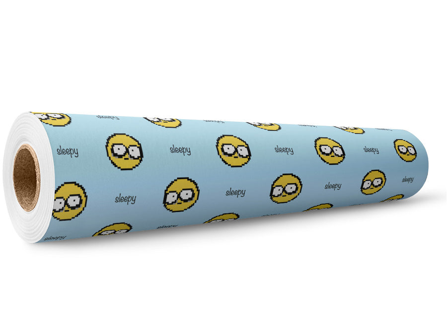 So Sleepy Emoji Wrap Film Wholesale Roll~Rwraps Series 914 Digitally Printed Vinyl Roll~5
