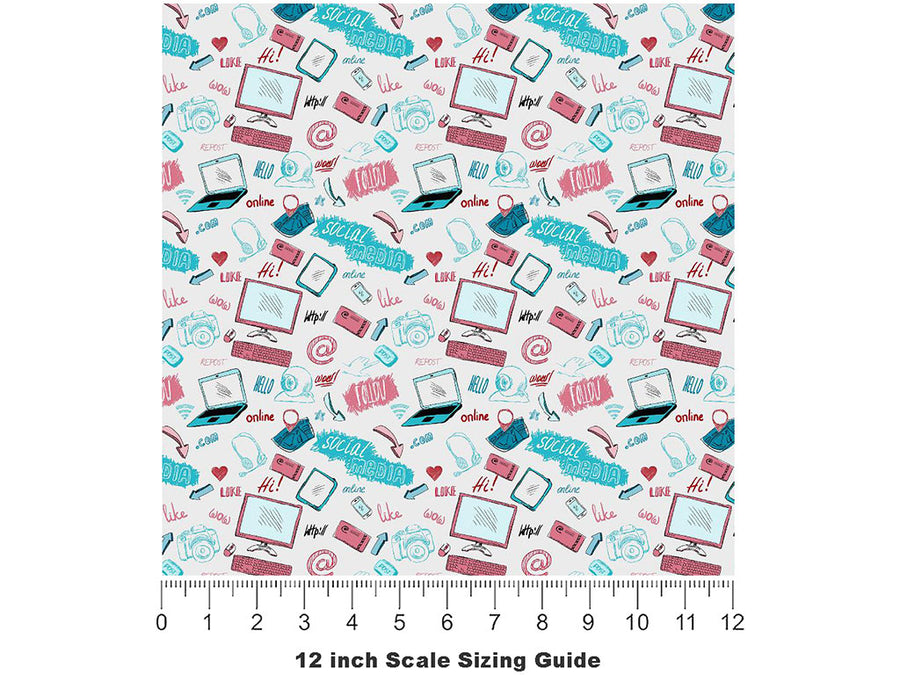 Social Tools Technology Vinyl Film Pattern Size 12 inch Scale~Rwraps Social Tools Technology Sizing Chart~3