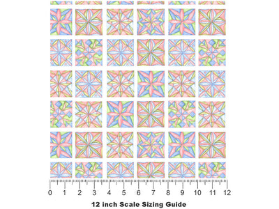 Soft Collage Mosaic Vinyl Film Pattern Size 12 inch Scale~Rwraps Soft Collage Mosaic Sizing Chart~2