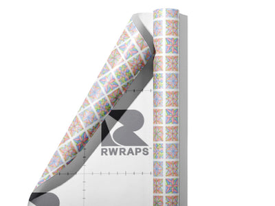 Soft Collage Mosaic Wrap Film Sheets~Rwraps Series 914 Soft Collage Mosaic Scrolled Sheet~3
