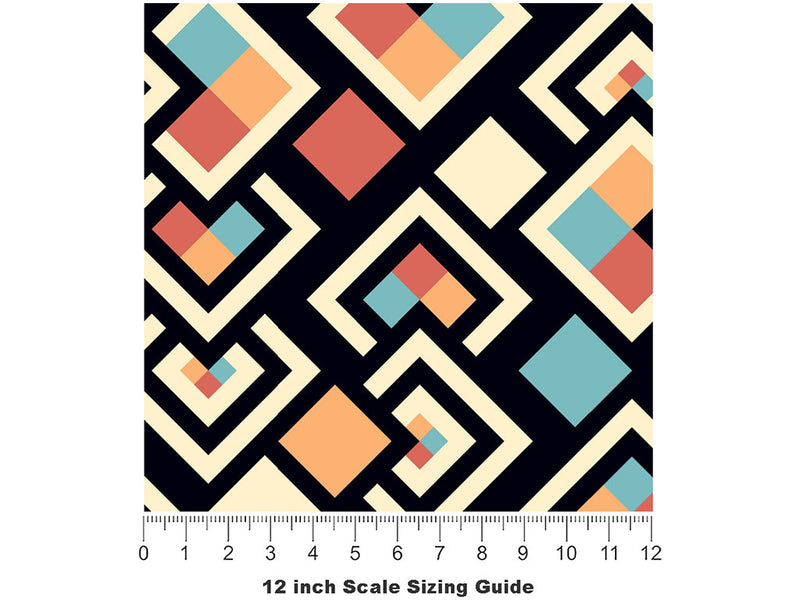 Soft Hearted Art Deco Vinyl Film Pattern Size 12 inch Scale~Rwraps Soft Hearted Art Deco Sizing Chart~2