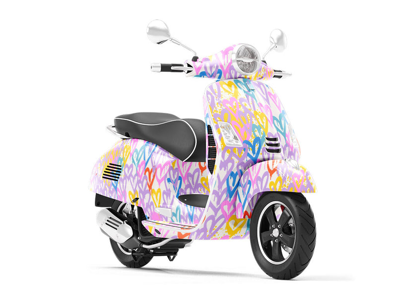 Soft Hearts Graffiti Vespa Scooter Wrap Film