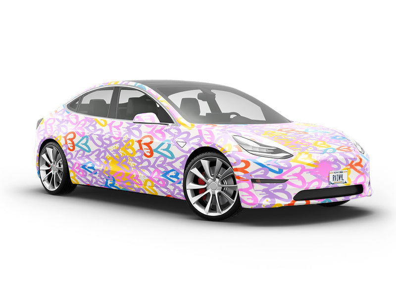 Soft Hearts Graffiti Vehicle Vinyl Wrap