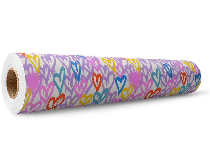 Soft Hearts Graffiti Wrap Film Wholesale Roll~Rwraps Series 914 Digitally Printed Vinyl Roll~5