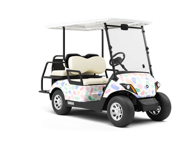 Soft Rainbow Cobblestone Wrapped Golf Cart