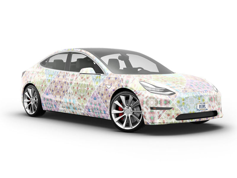 Soft Rainbow Tile Vehicle Vinyl Wrap