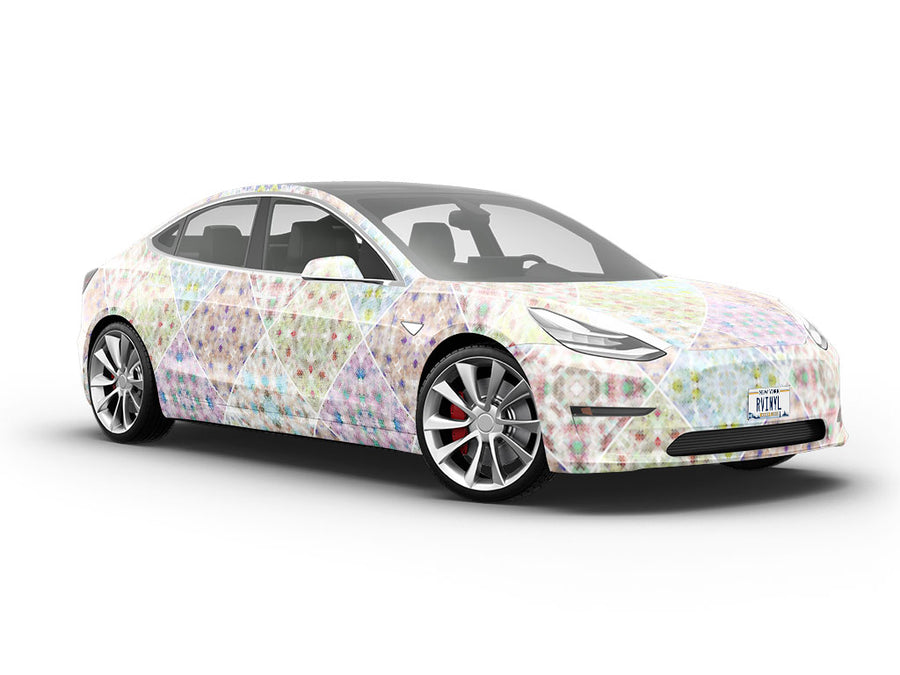 Soft Rainbow Tile Vehicle Vinyl Wrap
