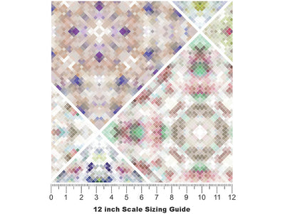 Soft Rainbow Tile Vinyl Film Pattern Size 12 inch Scale~Rwraps Soft Rainbow Tile Sizing Chart~3