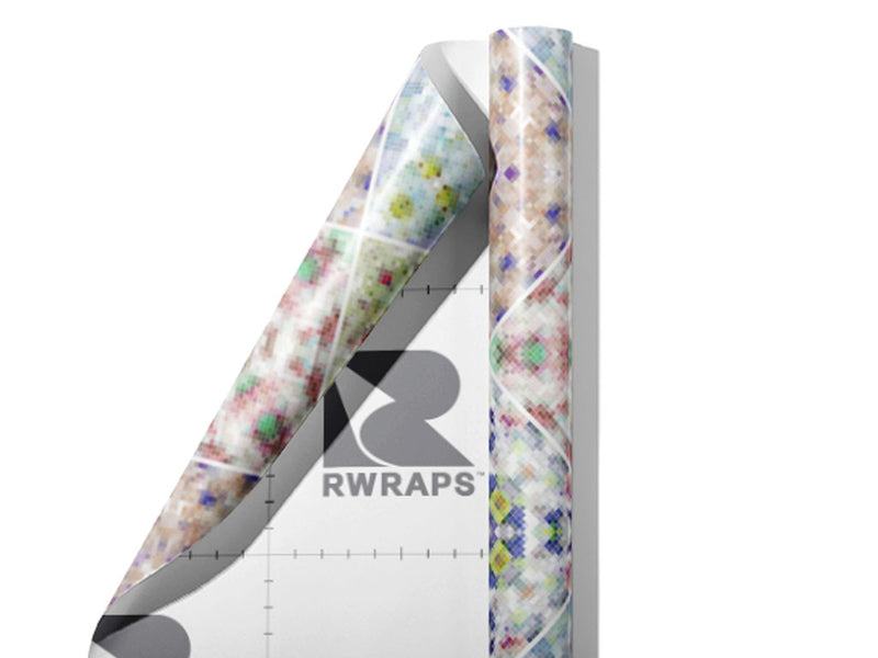 Soft Rainbow Tile Wrap Film Sheets~Rwraps Series 914 Soft Rainbow Tile Scrolled Sheet~4