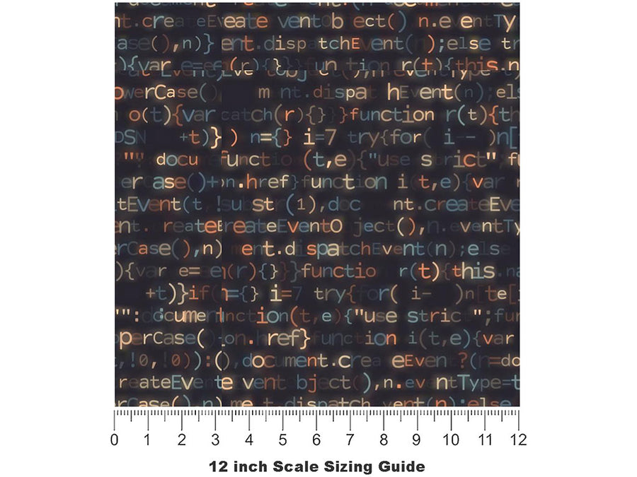 Soft Shimmer Technology Vinyl Film Pattern Size 12 inch Scale~Rwraps Soft Shimmer Technology Sizing Chart~3