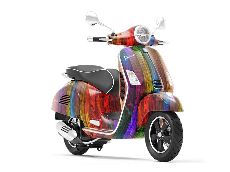 Soft Stain Wood Plank Vespa Scooter Wrap Film