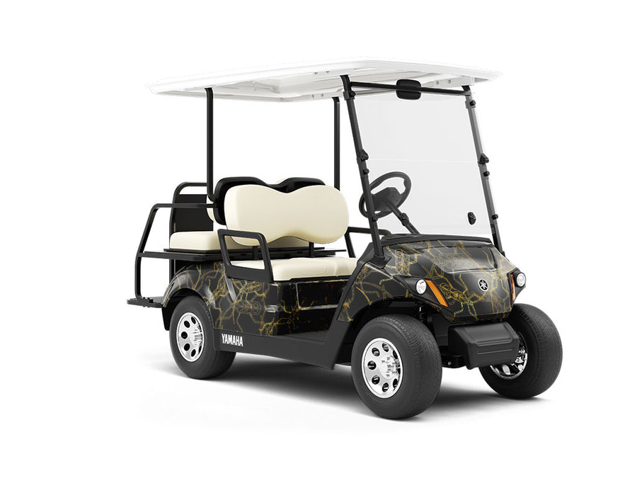 Solid Gold Bug Wrapped Golf Cart