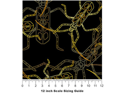 Solid Gold Bug Vinyl Film Pattern Size 12 inch Scale~Rwraps Solid Gold Bug Sizing Chart~2