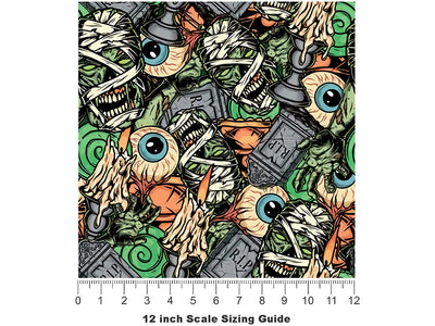 Soul Shredding Zombie Vinyl Film Pattern Size 12 inch Scale~Rwraps Soul Shredding Zombie Sizing Chart~2