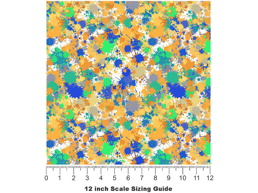 Sour Times Paint Splatter Vinyl Film Pattern Size 12 inch Scale~Rwraps Sour Times Paint Splatter Sizing Chart~2