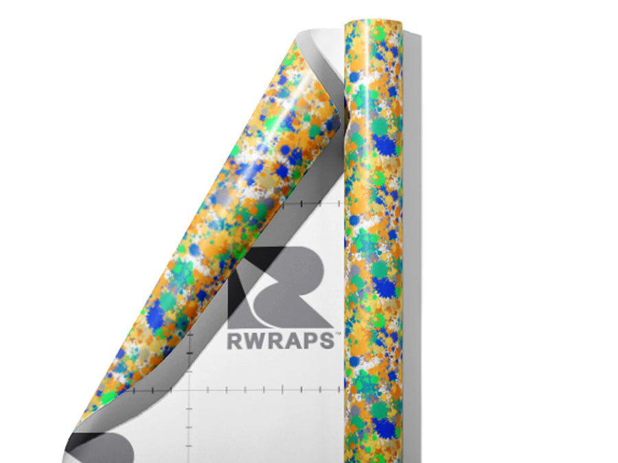 Sour Times Paint Splatter Wrap Film Sheets~Rwraps Series 914 Sour Times Paint Splatter Scrolled Sheet~3