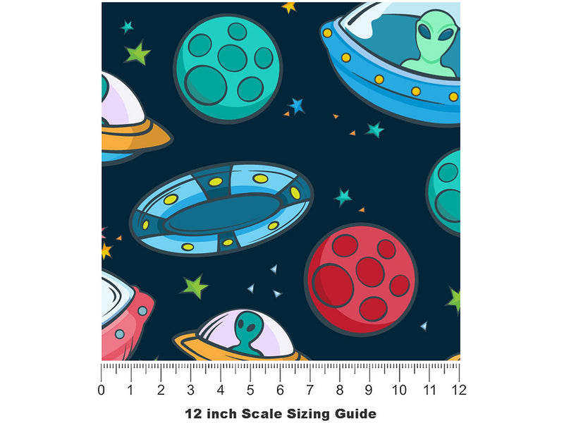 Space Invaders Science Fiction Vinyl Film Pattern Size 12 inch Scale~Rwraps Space Invaders Science Fiction Sizing Chart~2