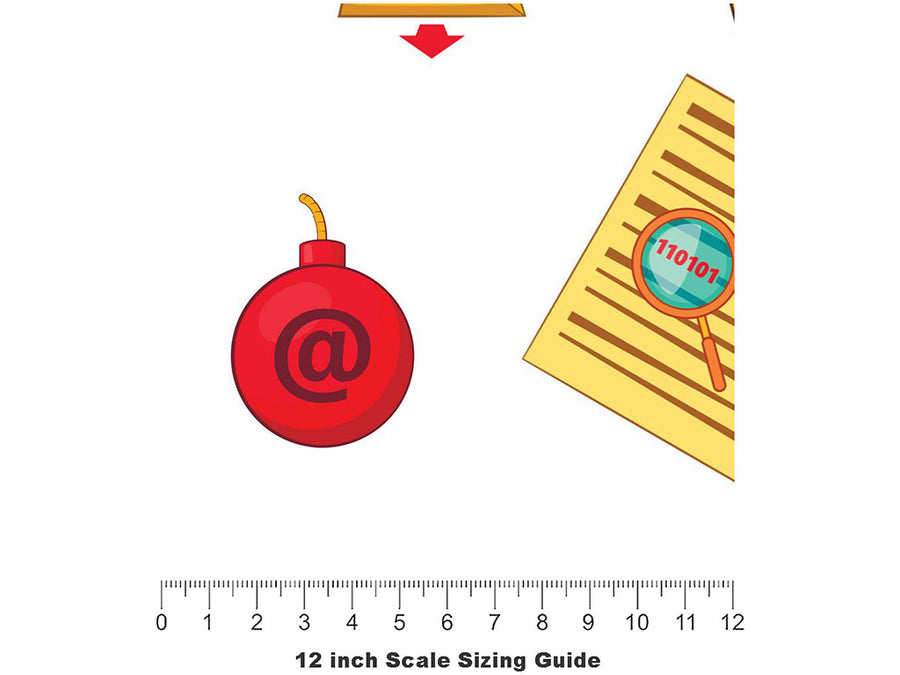 Spam Folder Technology Vinyl Film Pattern Size 12 inch Scale~Rwraps Spam Folder Technology Sizing Chart~3