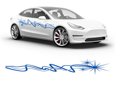 3M Azure Blue Sparkle Body Graphic~Full Side Auto Decal Kit~0