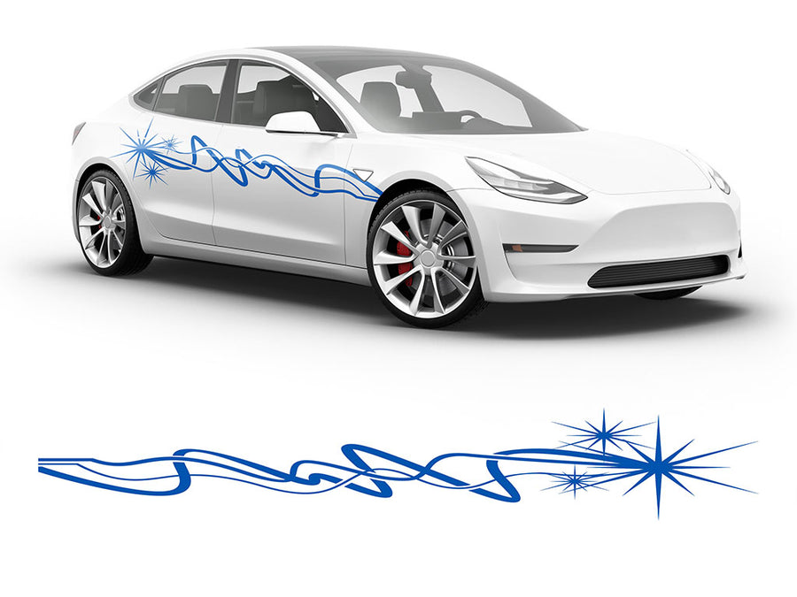 3M Azure Blue Sparkle Body Graphic~Full Side Auto Decal Kit~0