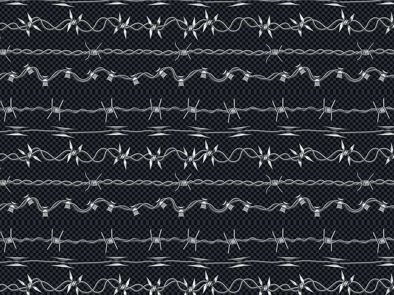 Spiked Variations Barbed Wire Vinyl Wrap Pattern~Rwraps Series 914 Digitally Printed Vinyl Wrap~0