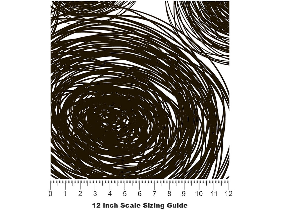 Spiraling Thoughts Abstract Vinyl Film Pattern Size 12 inch Scale~Rwraps Spiraling Thoughts Abstract Sizing Chart~2