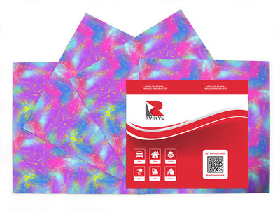 splattered fantasy tie dye Craft Vinyl Sheet Pack