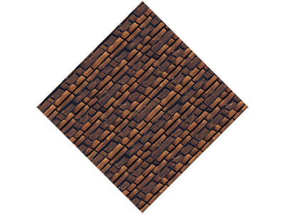 Split Mahogany Wooden Parquet Vinyl Wrap Pattern