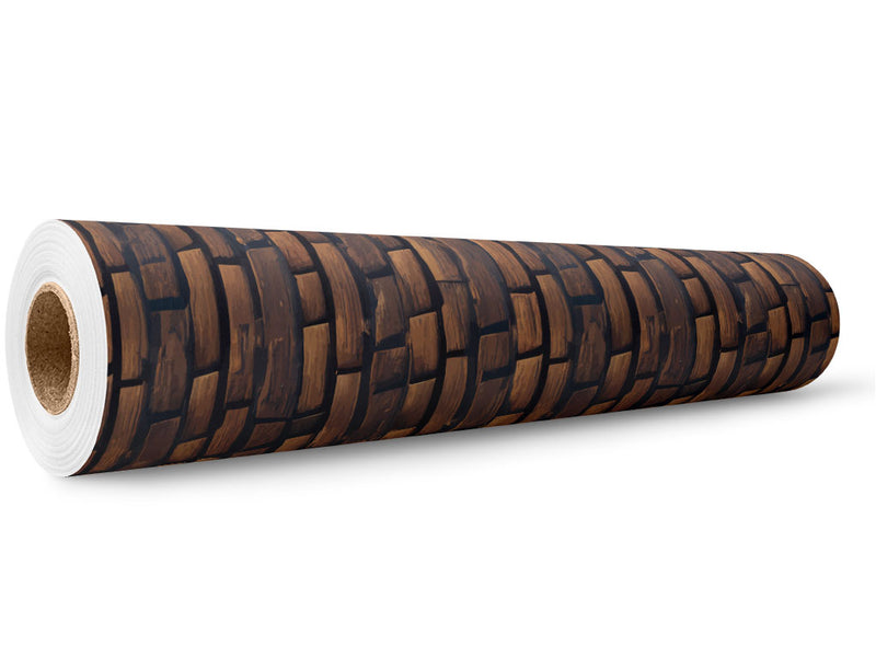 Split Mahogany Wooden Parquet Wrap Film Wholesale Roll~Rwraps Series 914 Digitally Printed Vinyl Roll~5