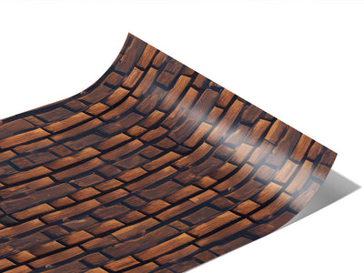Split Mahogany Wooden Parquet Vinyl Wraps~Rwraps Series 914 Digitally Printed Vinyl Wrap~1