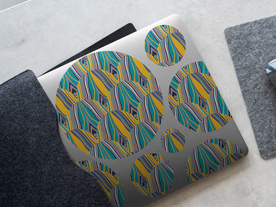 split personality art deco DIY Laptop Stickers