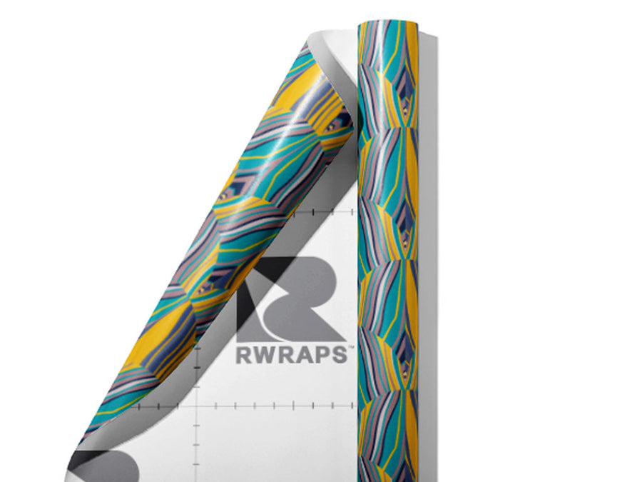 Split Personality Art Deco Wrap Film Sheets~Rwraps Series 914 Split Personality Art Deco Scrolled Sheet~3