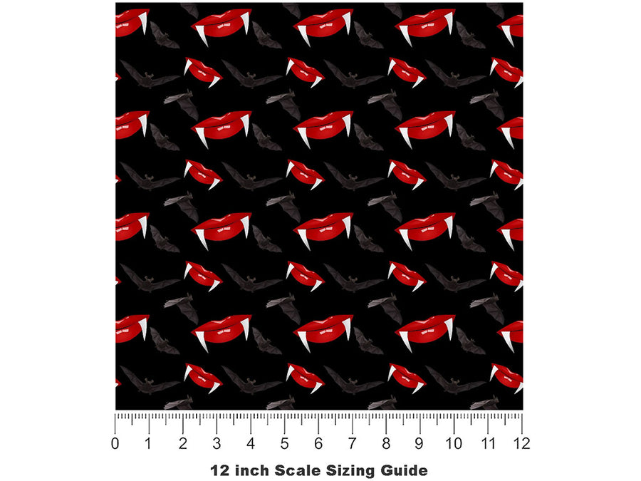 Spooky Night Vampire Vinyl Film Pattern Size 12 inch Scale~Rwraps Spooky Night Vampire Sizing Chart~2