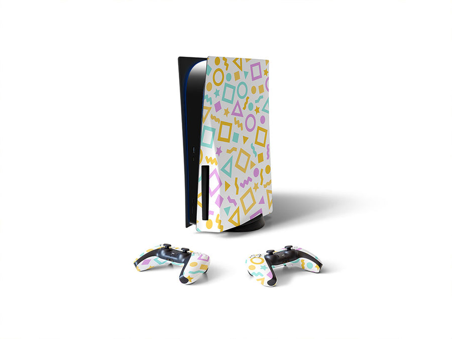 spring confetti abstract geometric Sony PS5 DIY Skin
