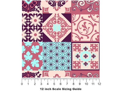 Spring Fever Tile Vinyl Film Pattern Size 12 inch Scale~Rwraps Spring Fever Tile Sizing Chart~3