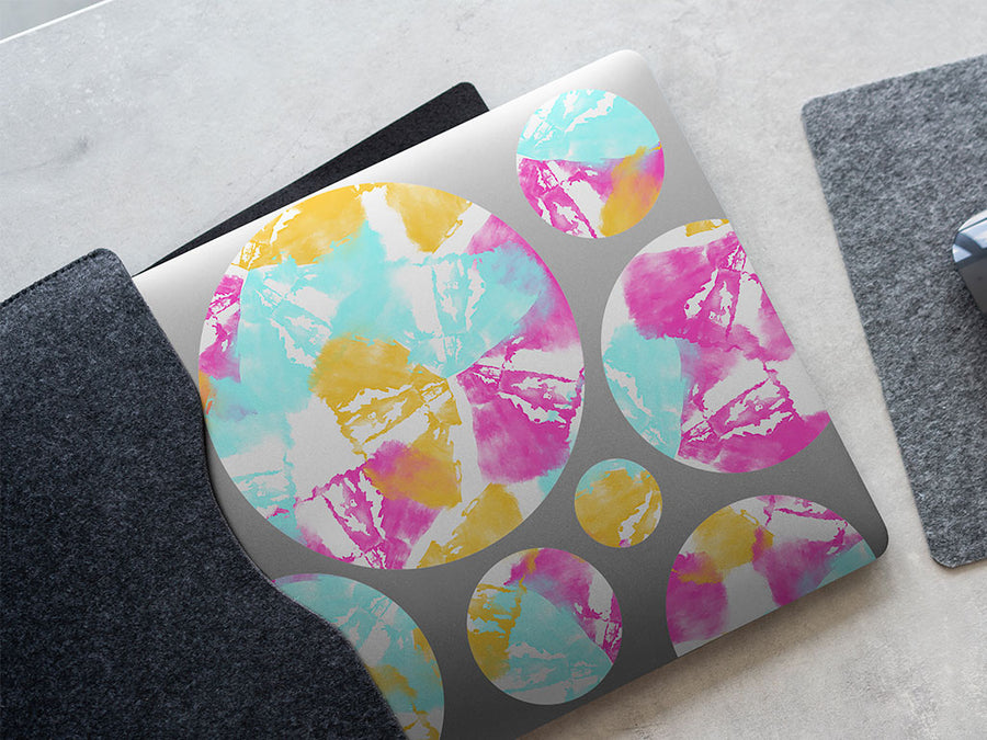 springtime petals tie dye DIY Laptop Stickers