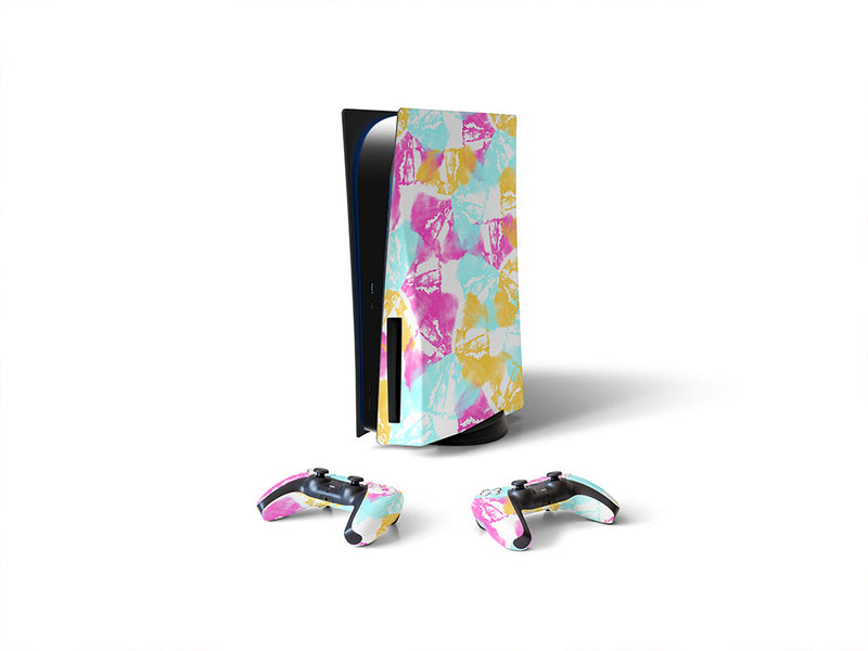 springtime petals tie dye Sony PS5 DIY Skin