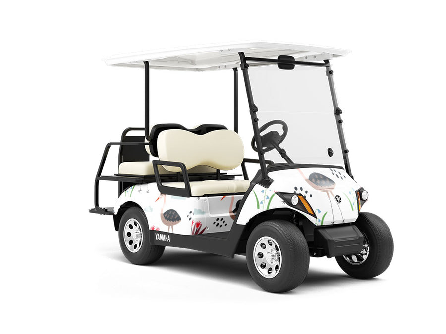 Springtime Strut Birds Wrapped Golf Cart